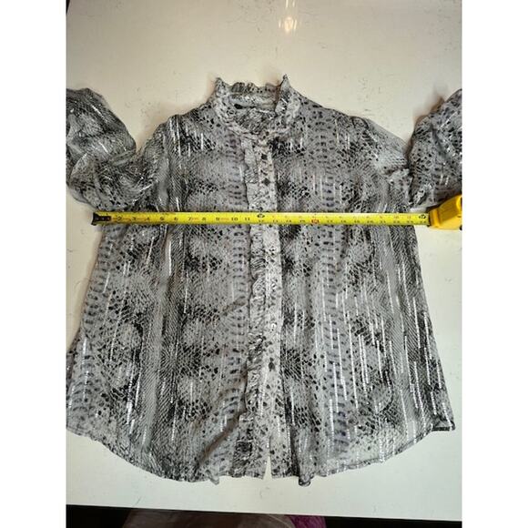 1. State Python Print Ruffle Lined Blouse Size 1X - Picture 10 of 12